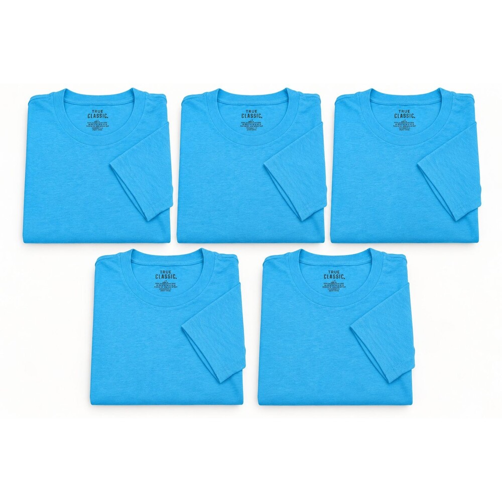 True Classic Men's 5 Blue Crew Neck Knit Short Sleeve T-Shirt Sz S